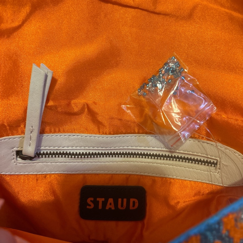 STAUD Vibrant Orange and Blue Shoulder Bag - Picture 6 of 7
